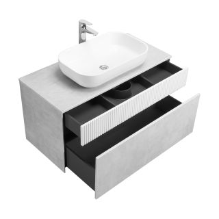 Тумба под раковину Aquaton Марбл 100 см белый матовый/слэйт