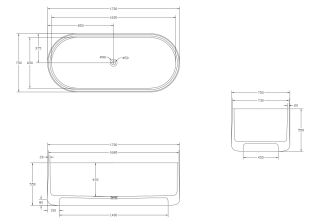 Прозрачная ванна ABBER Kristall AT9708Onyx из полиэфирной смолы 170x75см чёрный