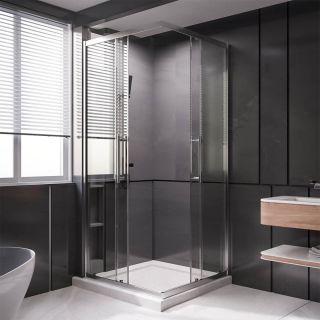 Душевой уголок Premium Trento PTC-SP-50GR, 1500х1000x2000, брашированный графит, стекло прозрачное