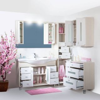 Комод для ванной Бриклаер Бали 4627125412059 70 см светлая лиственница/белый