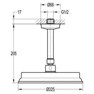 Верхний душ Swedbe Terracotta Art 2523 23см тёмная бронза