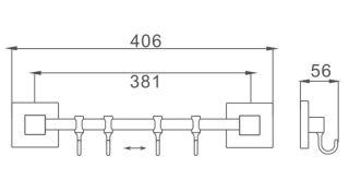Планка с крючками для полотенец Haiba HB8615-4 хром