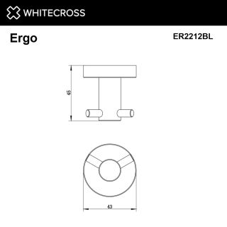 Крючок двойной WHITECROSS Ergo ER2212BL чёрный матовый