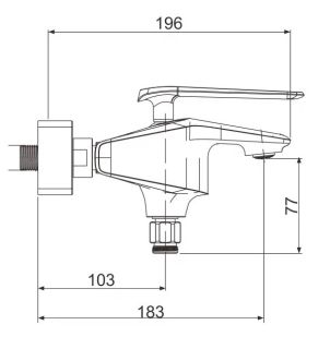 Смеситель для ванны Rose R1302F белый/хром