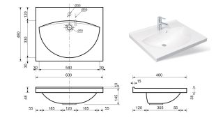 Раковина Эстет Белла ФР-00000773 60см белый