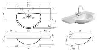 Раковина Эстет Kuba silk ФР-00014941 90см белый