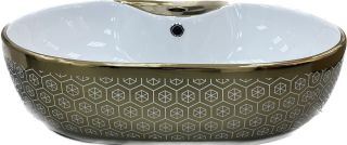 Раковина накладная Laguraty 7100 H 60см золотой декор