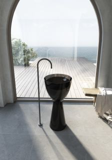 Напольная раковина ABBER Kristall 45см чёрный AT2703Onyx