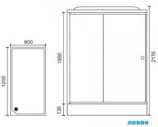 Душевая кабина Royal Bath HP левая стекло чёрное/прозрачное 120x80см RB8120HP6-BT-L