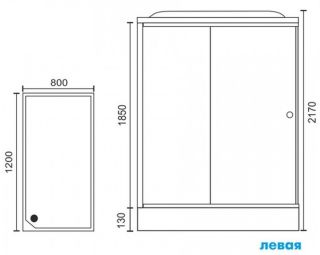 Душевая кабина Royal Bath HP левая стекло белое/матовое 120x80см RB8120HP6-WC-L