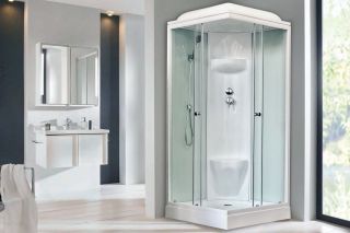 Душевая кабина Royal Bath HP стекло белое/прозрачное 90x90см RB90HP6-WT