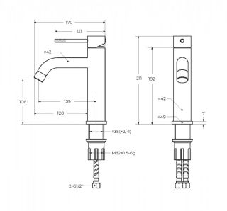 Cezares RELAX-LS1-BORO смеситель для раковины брашированное золото