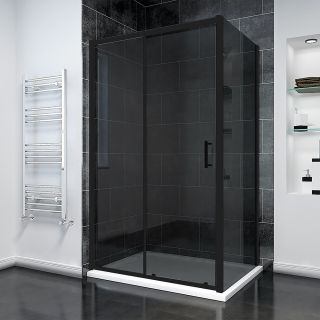 Душевой уголок Veconi Rovigo RV-055BT, 1400х1000х1950, черный матовый, тонированное стекло