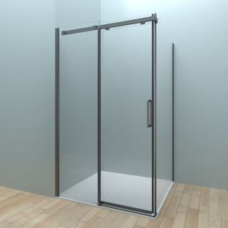 Душевой уголок Veconi Rovigo RV-070B, 1200х900х1950, черный, стекло прозрачное