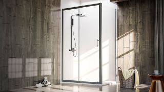 Душевой уголок Veconi Rovigo RV-072B, 1300х1000х1900 черный, стекло прозрачное