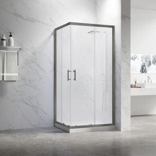 Душевой уголок Veconi Rovigo RV-27GM, 1100x800x1900, оружейная сталь, прозрачное стекло