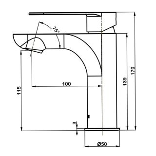 Смеситель для раковины Swedbe Vulcan 1110 хром