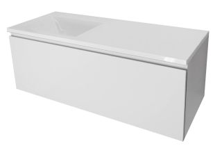 Подвесная тумба с раковиной Эстет Dallas Luxe ФР-00002925 П 140см длинный ящик белый