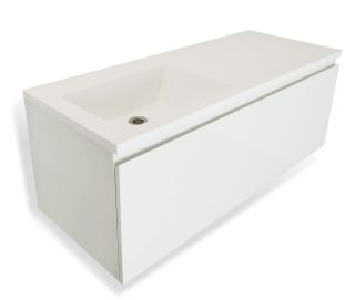 Подвесная тумба с раковиной Эстет Dallas Luxe ФР-00002925 П 140см длинный ящик белый