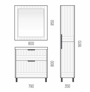 Тумба под раковину Corozo Терра SD-00001324 60см люкс матовый графит