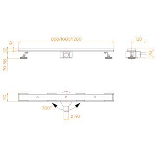 Душевой лоток RGW SDR-08B 21210880-014 80см под плитку чёрный