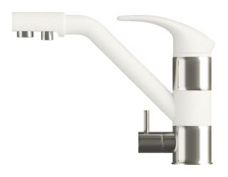 Смеситель для кухни Polygran Дуо белый хлопок/хром 660700