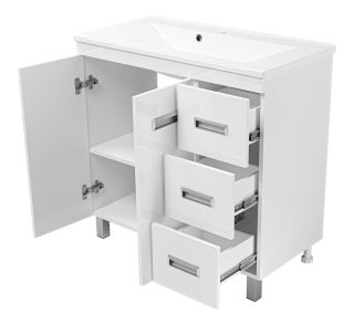 Напольная тумба под раковину Misty Селена 90см белый