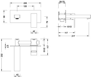 Встраиваемый смеситель для раковины Timo Selene золото матовое 2071/17SM
