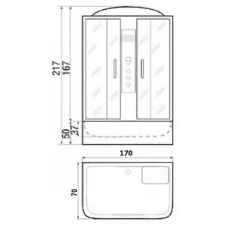 Душевая кабина RIVER SENA 170/70/50 МТ