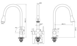 Смеситель для кухни Paulmark Lange La214212-418 чёрный металлик