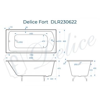 Ванна чугунная Delice Fort DLR230622 200х85