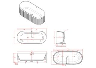 Ванна из искусственного камня Timo Kiara KIARA1680 170x75 см белый
