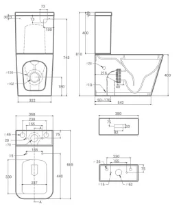 Унитаз Hansmann keramik KVADRO УНИ0005 напольный с сиденьем Микролифт