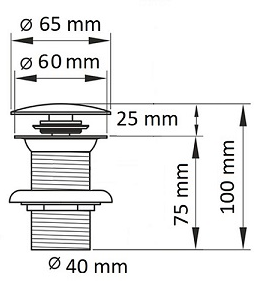 Донный клапан Laguraty X0002 без перелива, черный матовый