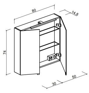 Зеркальный шкаф с подсветкой Sancos Hilton Z800 80см белый