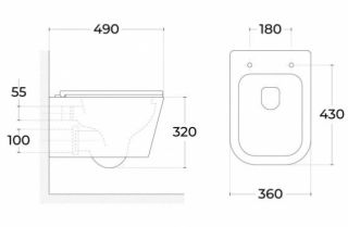 Подвесной унитаз Sintesi Balti SIN-TS-BLT-171 безободковый белый