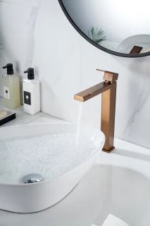 Смеситель для раковины высокий Knotlor KN-24/RB, бронза