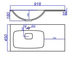 Раковина Aqwella Malaga 900R