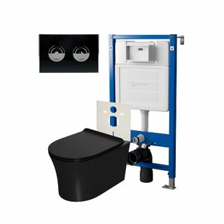 Комплект унитаза с инсталляцией Point Элемент PN48212BC с сиденьем Микролифт