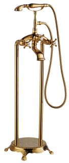 Напольный смеситель для ванны ABBER Klassik золото AF8415G