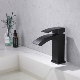 Смеситель для раковины ABBER Wasserfall чёрный матовый AF8610B