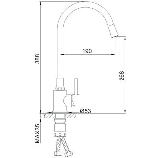 Смеситель для кухни Frap F40994-6 черный