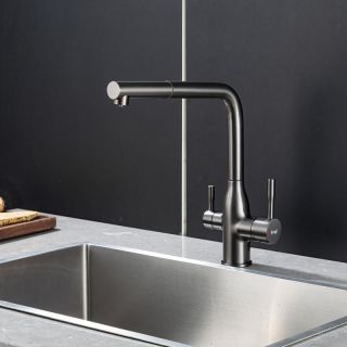 Смеситель для кухни Frap F4396-39 Оружейная сталь