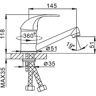 Смеситель для кухни Frap F4503 хром