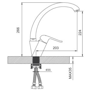 Смеситель для кухни Gappo G4150 чёрный