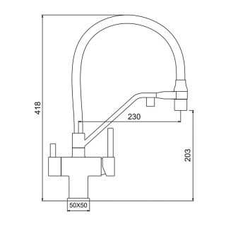 Смеситель для кухни Gappo G4395-69 с подключением фильтра питьевой воды и гибким изливом оружейная сталь/чёрный