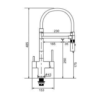 Смеситель для кухни Gappo G4397-83 с подключением фильтра питьевой воды и гибким изливом золото/белый