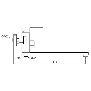 Смеситель для ванны и душа Frap F22802-6 черный