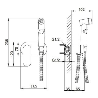 Гигиенический душ Frap F2085 хром
