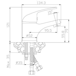 Смеситель для раковины Rossinka Y40-11 Хром